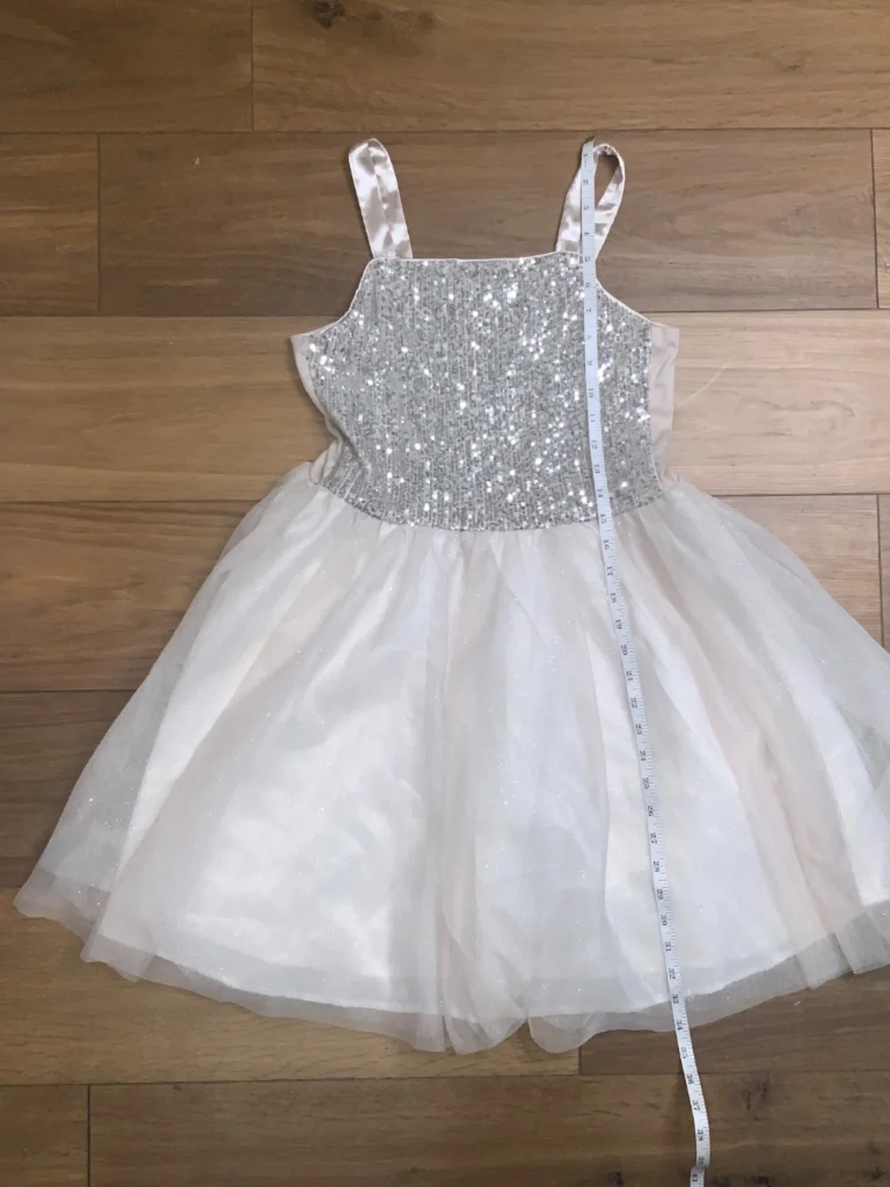 Sparkly Sequin Bodice Dress Cream and Silver Never Worn Tulle Underskirt